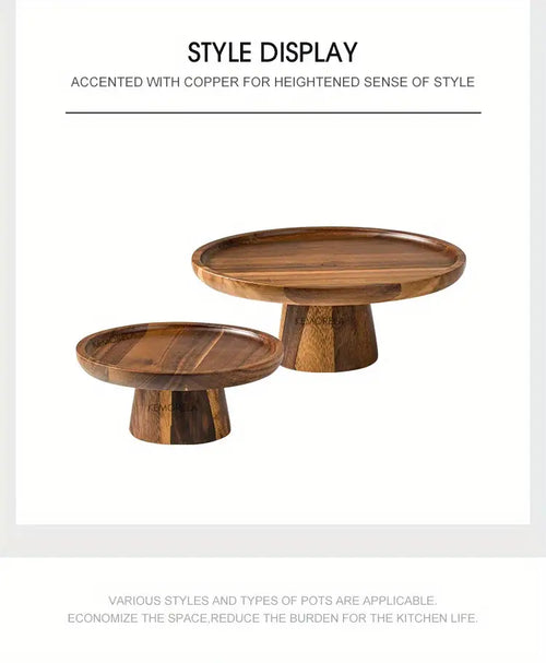 Acacia Wood Dessert Plate - angle