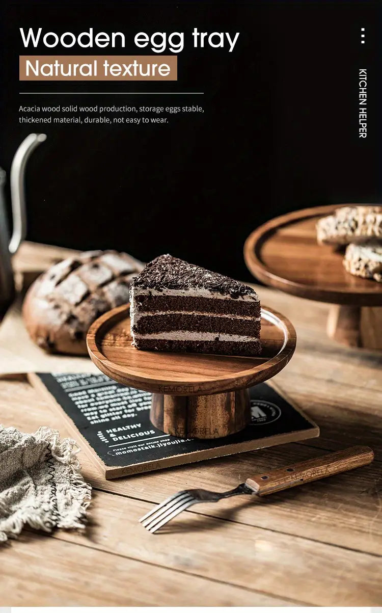 Acacia Wood Dessert Plate