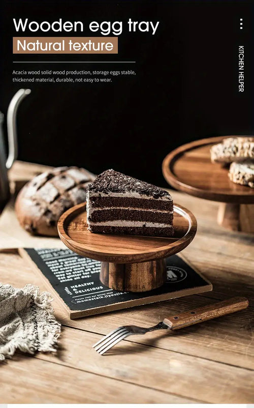 Acacia Wood Dessert Plate