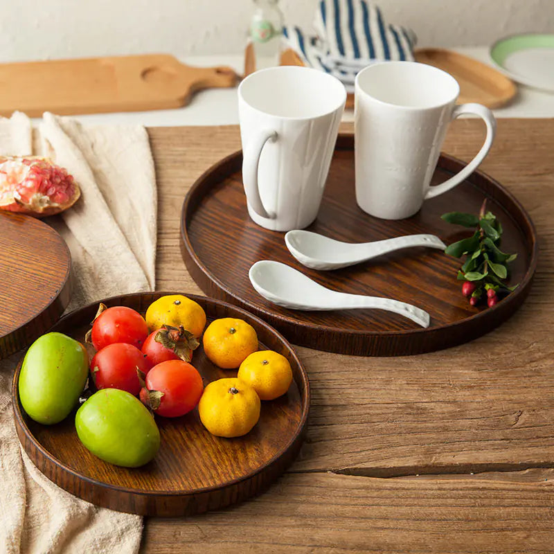 Japanese Walnut Round Tray