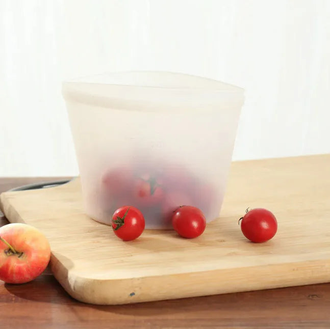 Reusable food bag sealed